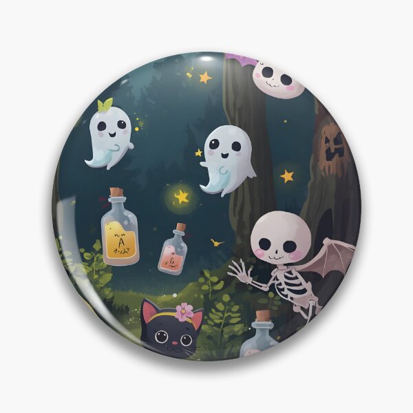 Item preview, Twilight Enchanted Forest Sticker Pack - Cute Witch Pumpkin, Kawaii Skele-Bat, and Magic Potion Decals designed and sold by MoonlitDoodles1.