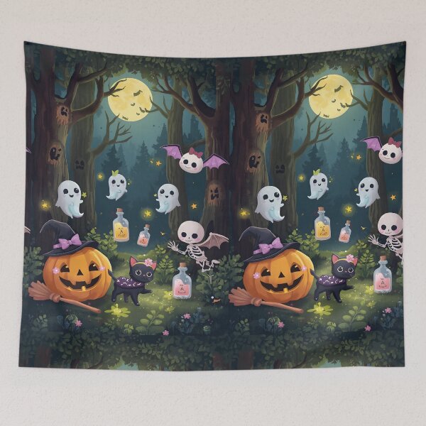 Item preview, Twilight Enchanted Forest Sticker Pack - Cute Witch Pumpkin, Kawaii Skele-Bat, and Magic Potion Decals designed and sold by MoonlitDoodles1.