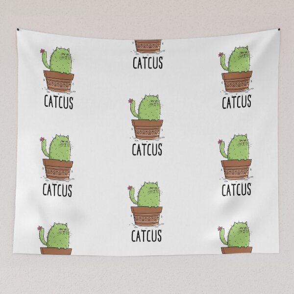 Item preview, CATCUS Funny Grumpy Cactus Cat Pun - Prickly Feline Humor Art designed and sold by InfiniteOrbit.