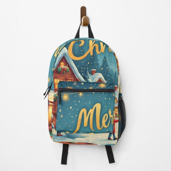 Item preview, "Golden Christmas Night – Festive Village Under Starry Skies" designed and sold by NaomiRut.