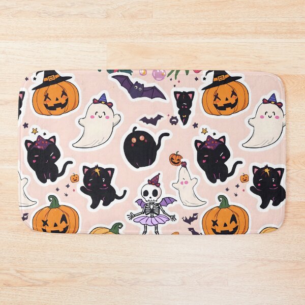 Item preview, Pastel Tropical Spooky Cute Sticker Pack - Kawaii Cats, Dancing Skeleton, and Floral Decals designed and sold by MoonlitDoodles1.