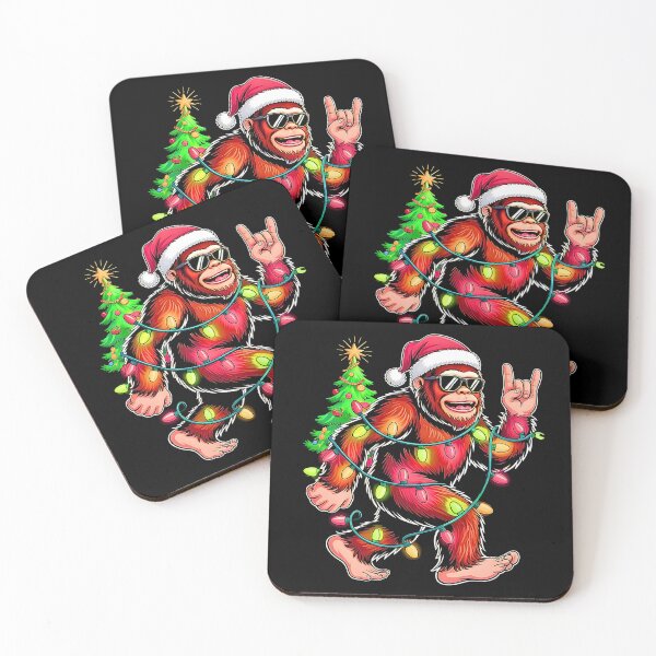 Item preview, Funny Bigfoot Christmas Tree Carrying Santa Hat Holiday Xmas designed and sold by FerminVigo.