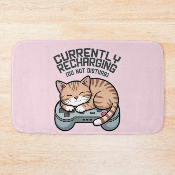 Item preview, Currently Recharging (Do Not Disturb) – Cute Cozy Gamer Cat Design designed and sold by DeesDeesigns.
