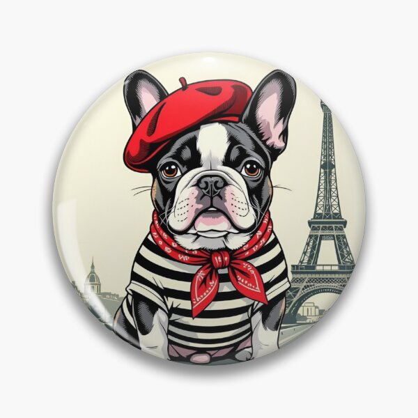 Item preview, I Love Paris Chic French Bulldog in Paris Stamp  (Frenchie Lover Gift, Frenchie Mom & Dad Tee/Mug) designed and sold by StickersNQuotes.