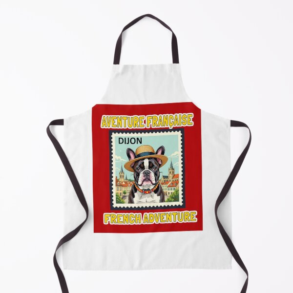 Item preview, Adventurous French Bulldog in Dijon Stamp – Frenchie Travel Gift For Dog Moms & Dads (Stamp Style T-shirt) designed and sold by StickersNQuotes.
