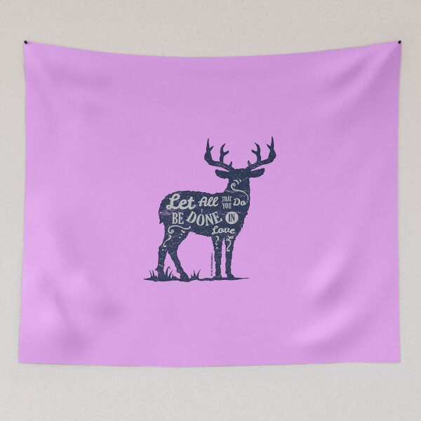 Item preview, Let All That You Do Be Done in Love – Inspirational Deer Typography Art designed and sold by BongoGraph.