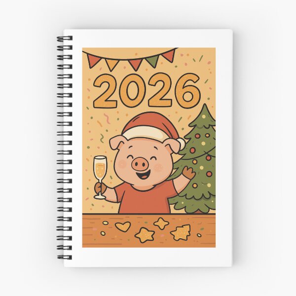 Item preview, Funny Pig with Champagne and Cookies – Cute Holiday Postcard for New Year 2026 & Postcrossing designed and sold by artista.magico.