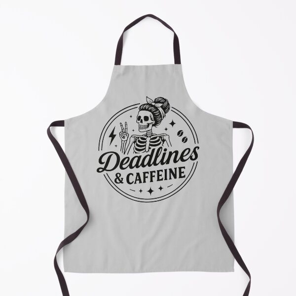 Item preview, Funny Skeleton Mom – Deadlines & Caffeine designed and sold by Kaurisdigital.