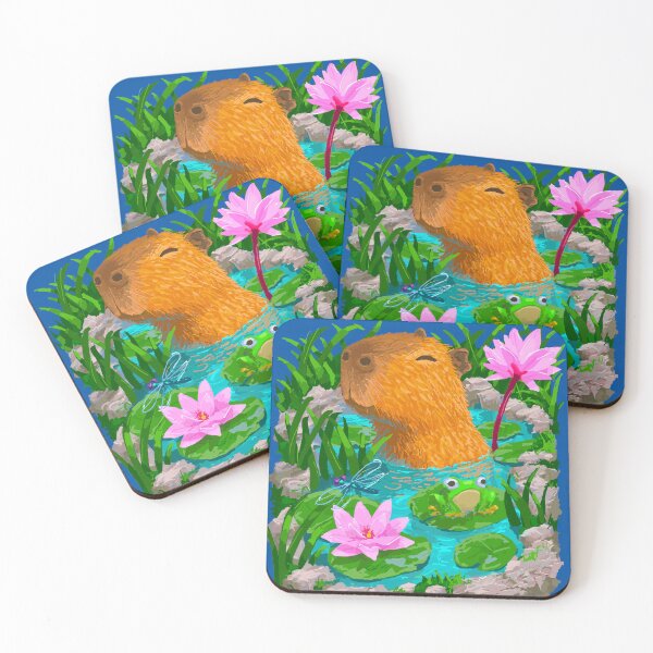 Item preview, Capybara chilling in the pond designed and sold by Omar-Ero.