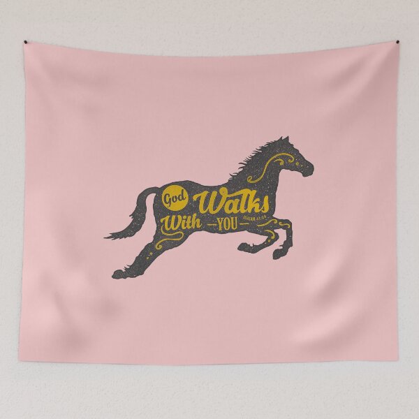Item preview, God Walks With You Always – Inspirational Horse Typography Art designed and sold by BongoGraph.