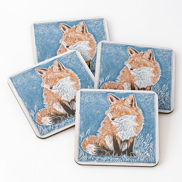 Item preview, Lino cut fox designed and sold by MendaciousMina.