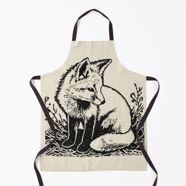 Item preview, Lino cut baby fox designed and sold by MendaciousMina.