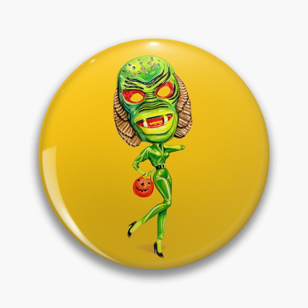 Item preview, Halloween Trick or Treat Pin-Up: Creature From the Black Lagoon - Yellow designed and sold by Kelly  Gilleran.
