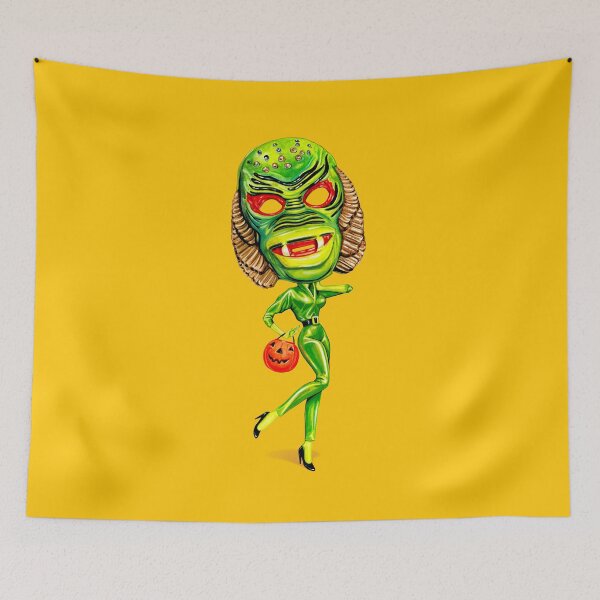 Item preview, Halloween Trick or Treat Pin-Up: Creature From the Black Lagoon - Yellow designed and sold by Kelly  Gilleran.