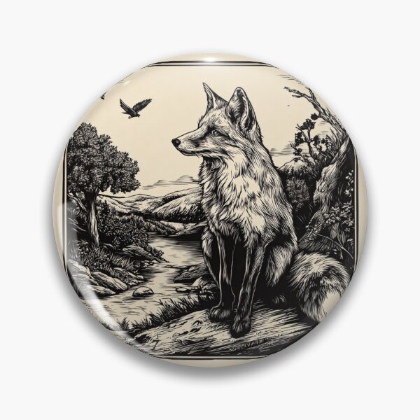 Item preview, Lino cut fox designed and sold by MendaciousMina.