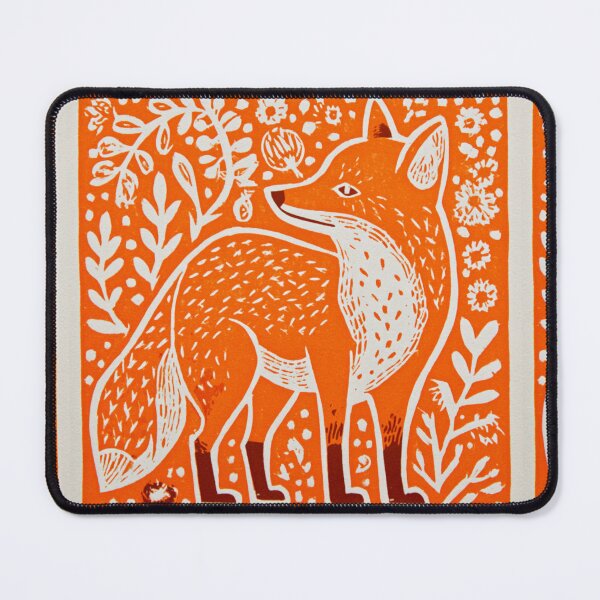 Item preview, Lino cut orange fox designed and sold by MendaciousMina.