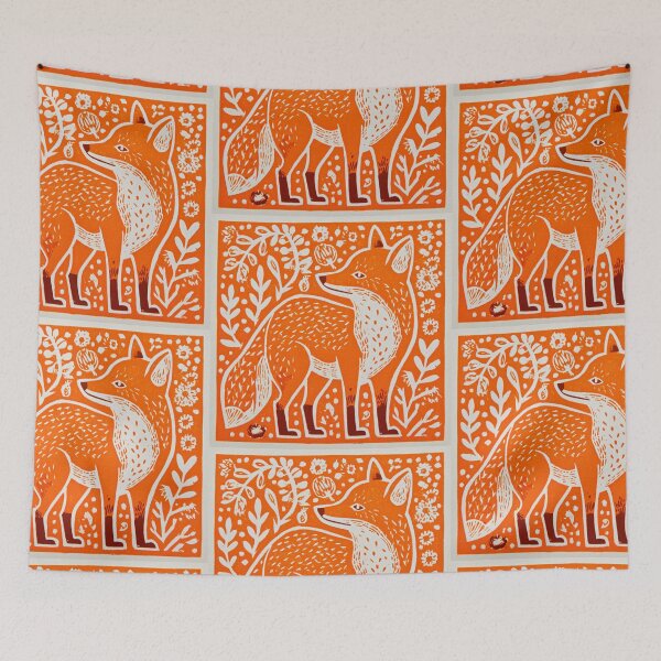 Item preview, Lino cut orange fox designed and sold by MendaciousMina.