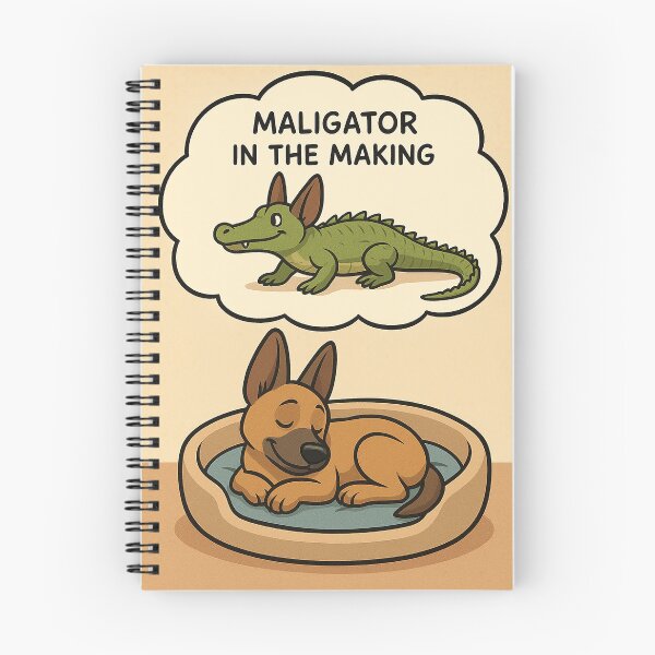 Item preview,  “Maligator in the Making” – Sleeping Belgian Malinois Puppy Dreaming Cartoon designed and sold by HalsandTyCustom.