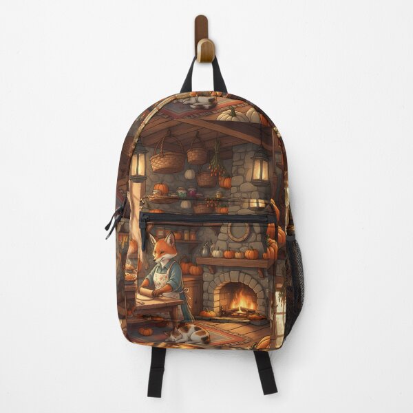 Item preview, Cozy Autumn Fox Baking Pumpkin Pie Art | Whimsical Fall Kitchen Decor designed and sold by VibranPalette.