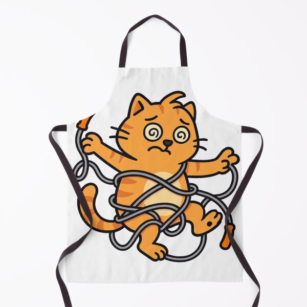 Item preview, Funny Orange Cat Tangled in Jump Rope Cartoon Sticker designed and sold by MeowLaugh.