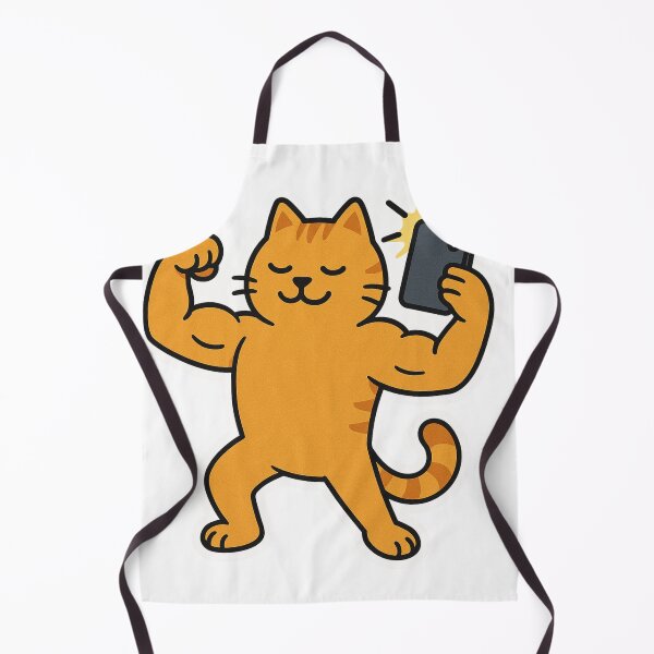 Item preview, Muscular Orange Cat Selfie Cartoon Design designed and sold by MeowLaugh.