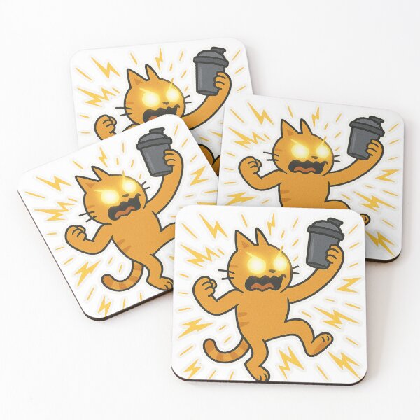 Item preview, Bouncing Orange Cat Energy Burst Sticker & Tee designed and sold by MeowLaugh.