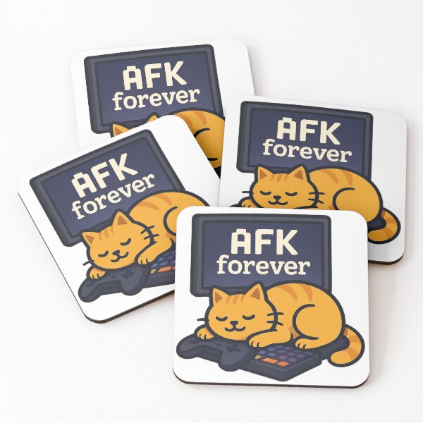 Item preview, Cute Orange Cat Sleeping on Gaming Keyboard – AFK Forever Design designed and sold by MeowLaugh.