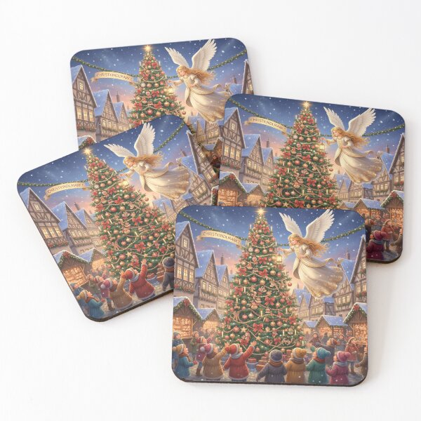 Item preview, Christkindl Christmas Market – Children and Angel in a Magical Scene designed and sold by RISE Creations.