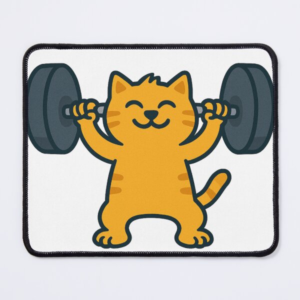 Item preview, Strong Orange Cat Lifting Weights – Funny Gym Cat Cartoon Fitness Design designed and sold by MeowLaugh.