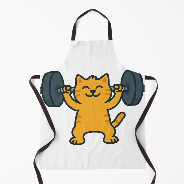 Item preview, Strong Orange Cat Lifting Weights – Funny Gym Cat Cartoon Fitness Design designed and sold by MeowLaugh.