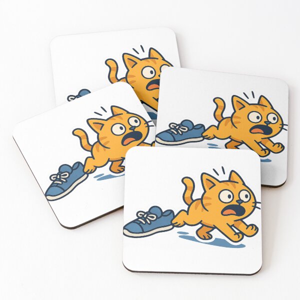 Item preview, Jogging Avoidance Expert – Funny Orange Cat Running from Sneakers | Lazy Fitness Humor designed and sold by MeowLaugh.