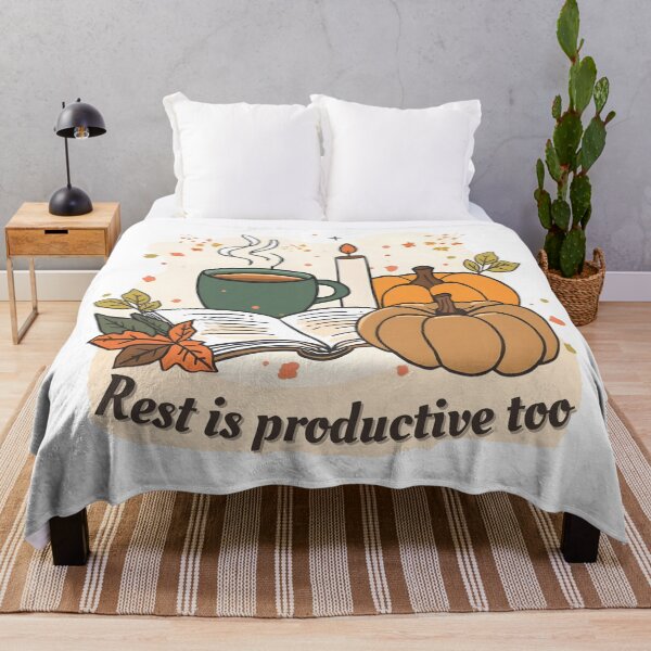 Item preview, Autumn Self Care – Rest Is Productive too | Fall Wellness & Mindfulness Motivation for Burnout Recovery and Relaxation designed and sold by VibranPalette.