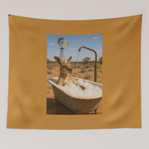 Item preview, Kangaroo Has a Bubble Bath in the Hot Sun designed and sold by Tridentulus.