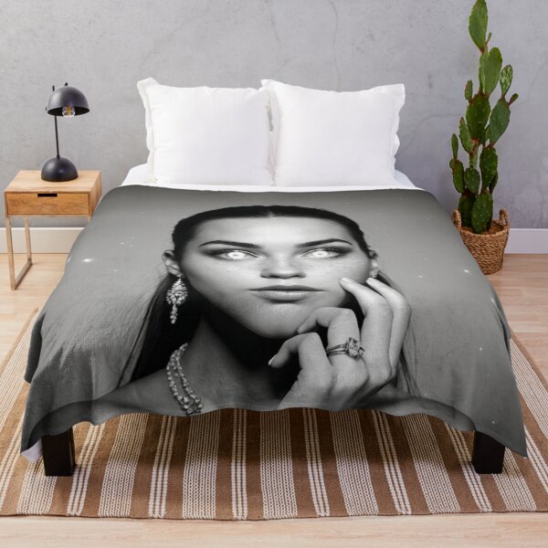 Item preview, Monochrome Woman with Glowing Eyes in Black and White Cosmic Light designed and sold by SassyArtistry.