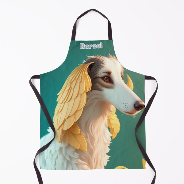 Item preview, Borzoi Dog with Decorative Feather Details on Aqua Background designed and sold by KJ-Books.