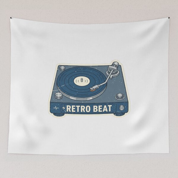 Item preview, Retro Vinyl Record Player Sticker | Blue Turntable Illustration | Vintage Music Aesthetic  designed and sold by Creative Spark.