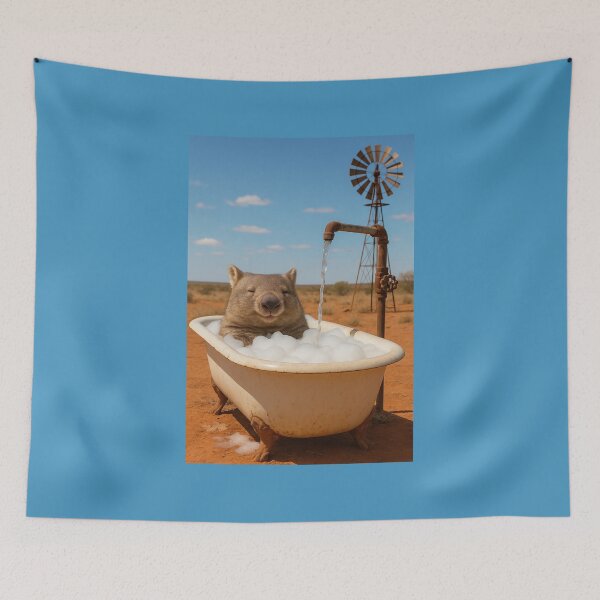 Item preview, Wombat Enjoys a Bubble Bath designed and sold by Tridentulus.