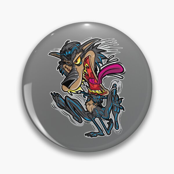 Item preview, Crazy Lunatic Cartoon Wolf on the run designed and sold by eShirtLabs.