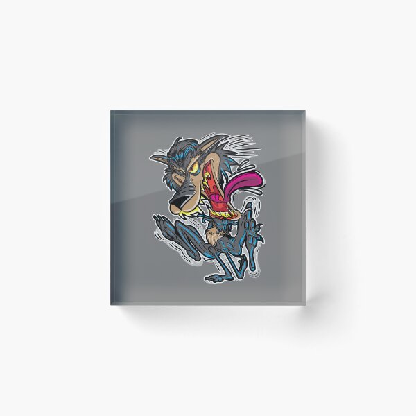 Item preview, Crazy Lunatic Cartoon Wolf on the run designed and sold by eShirtLabs.