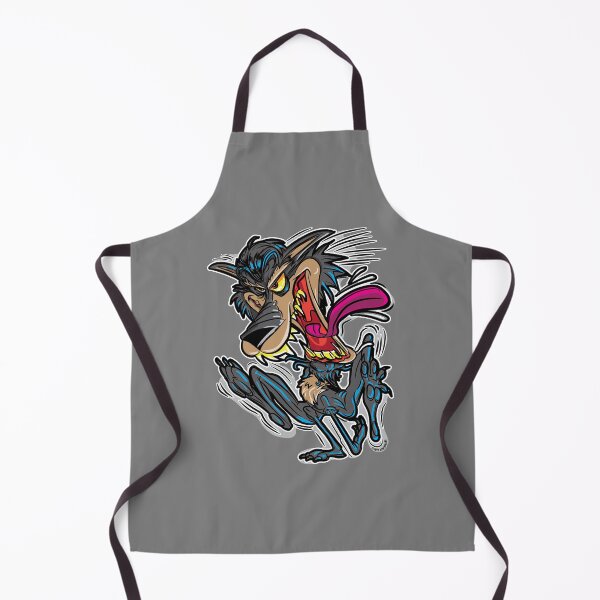 Item preview, Crazy Lunatic Cartoon Wolf on the run designed and sold by eShirtLabs.