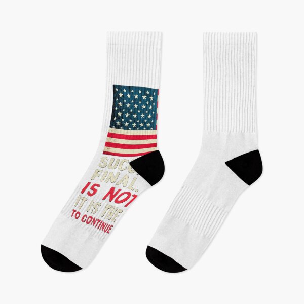 Item preview, Patriotic American Flag Quote – “Success Is Not Final, Failure Is Not Fatal” Motivational Design designed and sold by JFS-STUFFS.