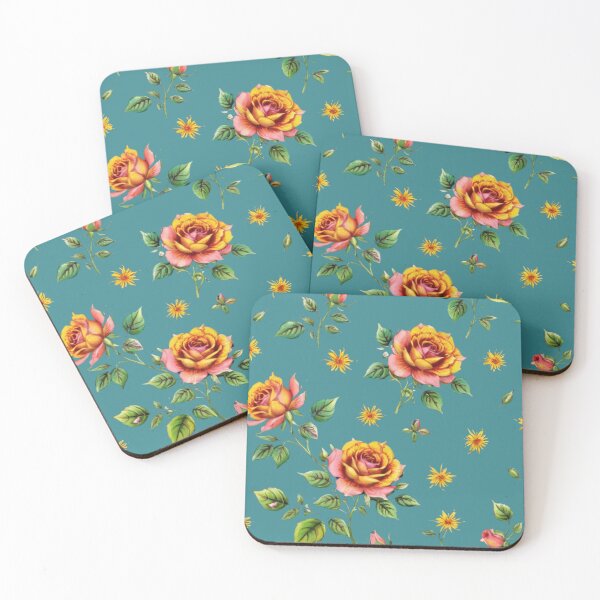 Item preview, Vintage multicolored roses. designed and sold by Nice-patterns.