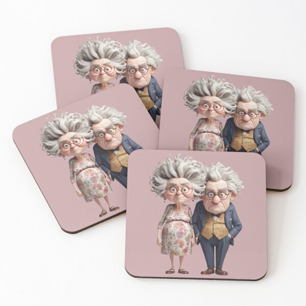Item preview, Endearing Elderly Couple 3D Art: Sweet Anniversary Portrait designed and sold by Aroudj.