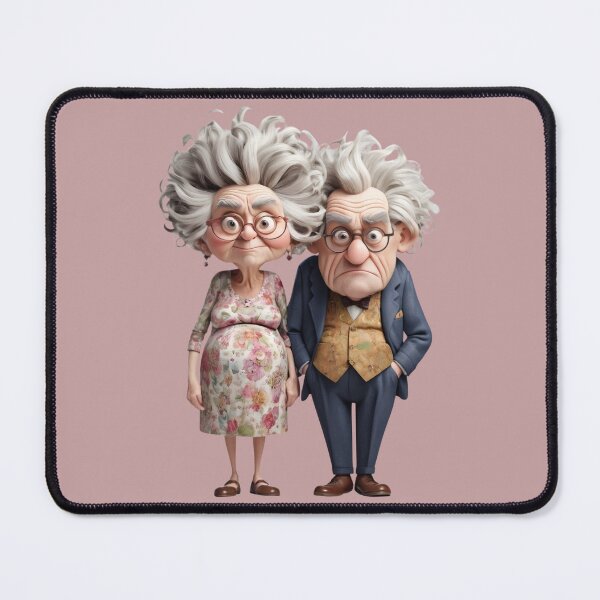 Item preview, Endearing Elderly Couple 3D Art: Sweet Anniversary Portrait designed and sold by Aroudj.