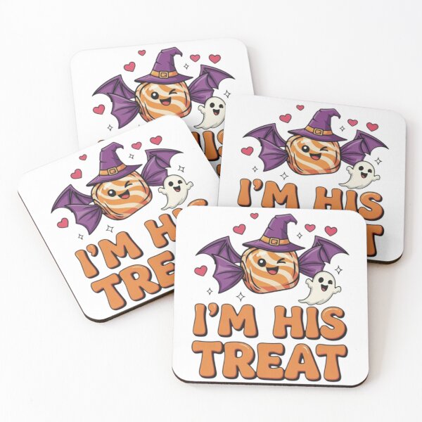 Item preview, I'm His Treat - Cute Halloween Candy Witch and Ghost Couple Design designed and sold by VandalMuse.