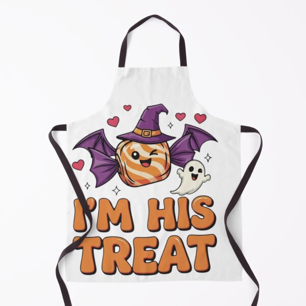 Item preview, I'm His Treat - Cute Halloween Candy Witch and Ghost Couple Design designed and sold by VandalMuse.