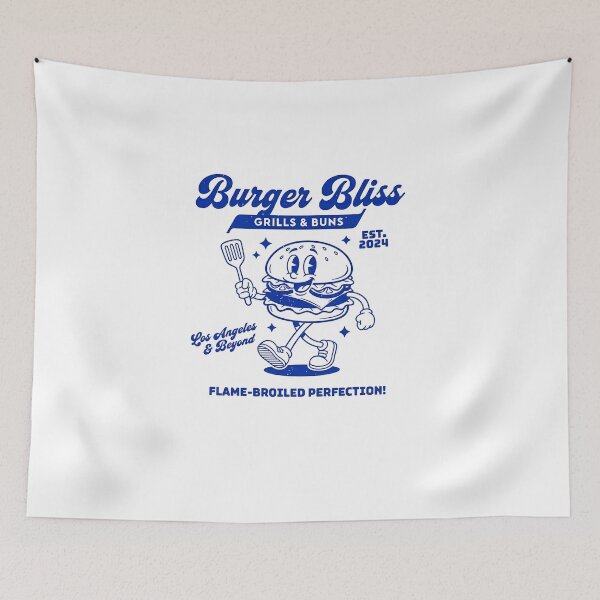 Item preview, Burger Bliss Retro Cartoon Mascot Grills Buns designed and sold by HoopeStylee.