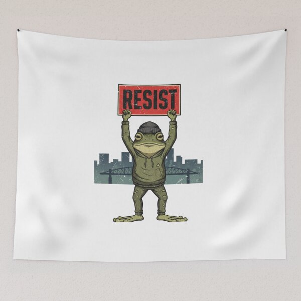 Item preview, Protest Frog Sticker | Resist Sign | Urban Street Art Style designed and sold by Creative Spark.