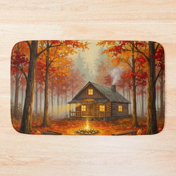Item preview, Cabin In Cozy Autumn Woods designed and sold by scicilysimonee.