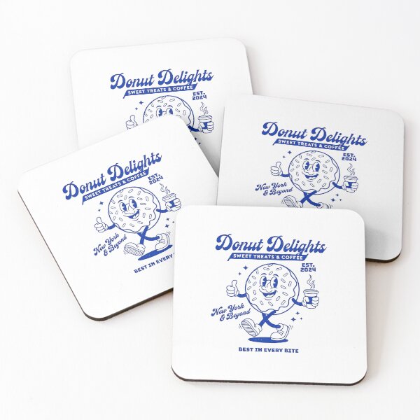 Item preview, Donut Delights Retro Cartoon Coffee Mascot New York designed and sold by HoopeStylee.